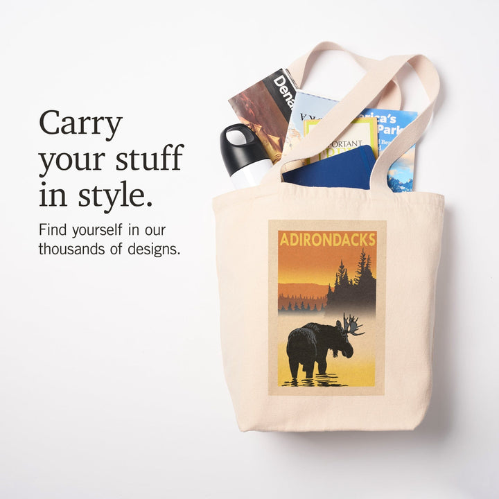 Adirondacks, New York, Moose at Dawn, Tote Bag Totes Lantern Press 