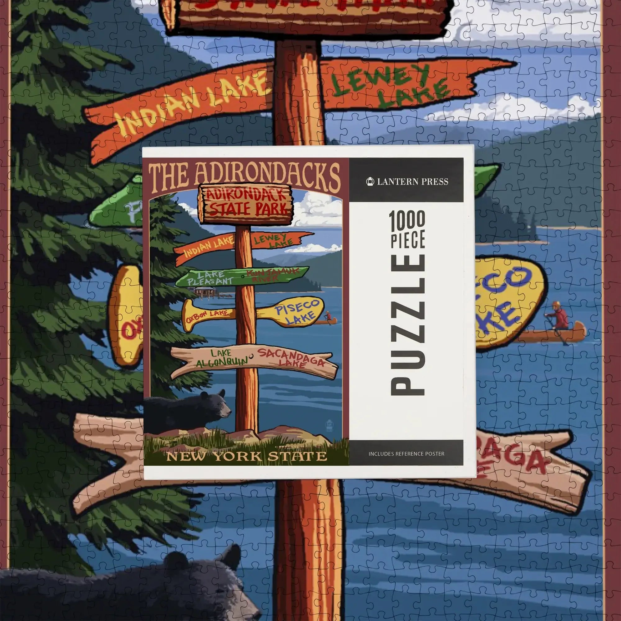 Adirondacks State Park, New York, Destination Signpost, 1000 piece