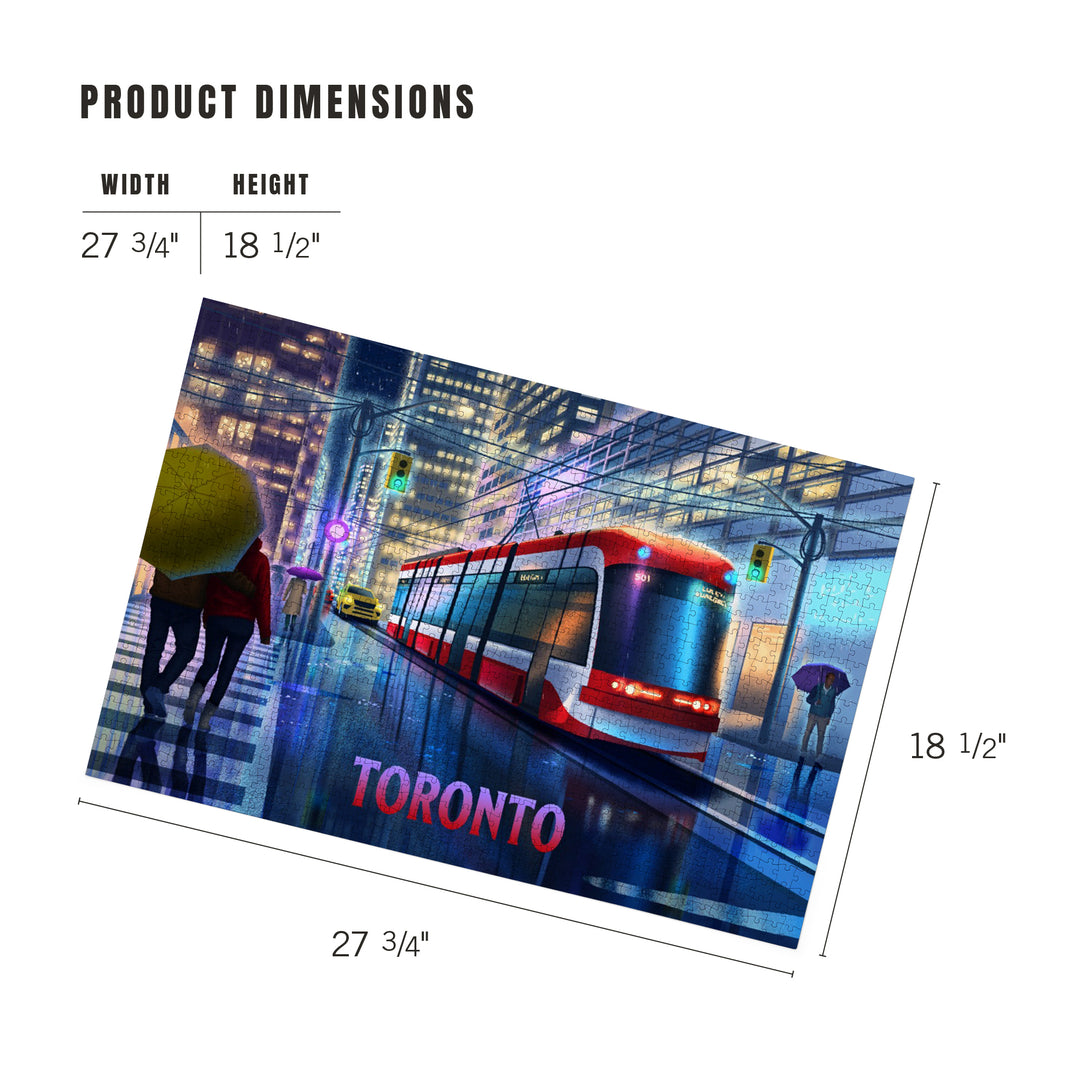 Toronto, Ontario, Lithograph, Toronto Streetcar, Jigsaw Puzzle