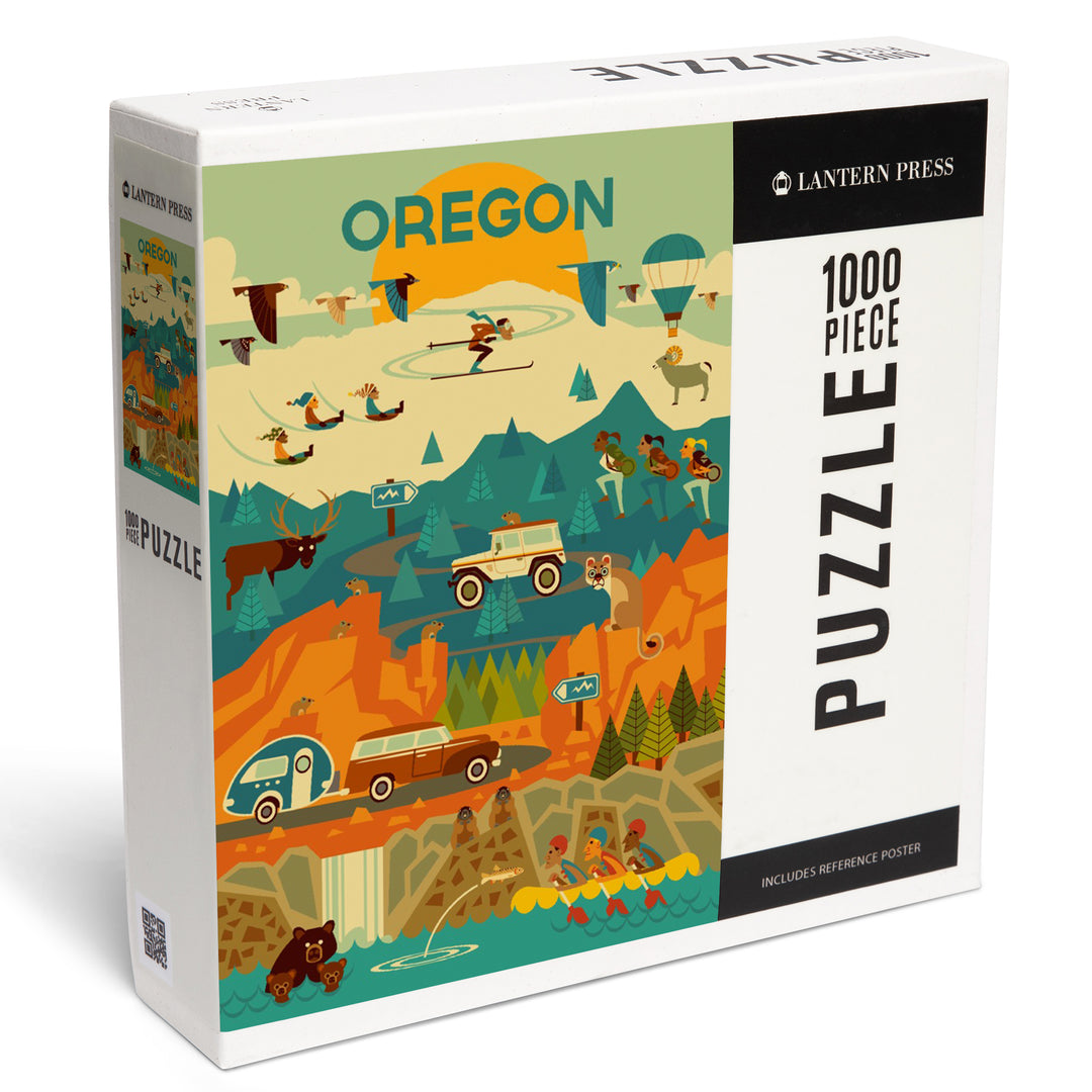 Oregon, Geometric, The Mountains Are Calling, 1000 Piece Jigsaw Puzzle