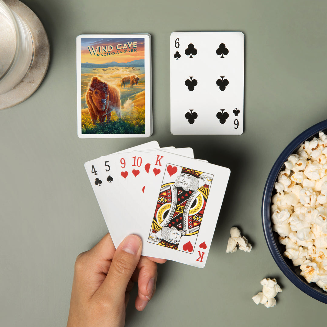 Playing Cards, Wind Cave National Park, South Dakota, Oil Painting, 52 Card Deck with Jokers in Box, Unique Art