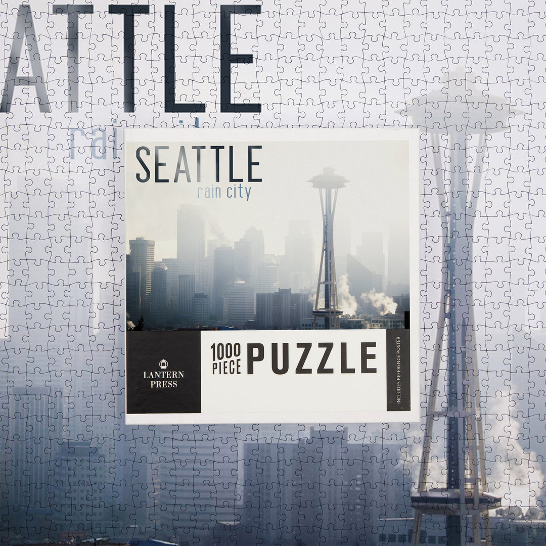 Seattle, Washington, Space Needle and Skyline Fog, 1000 Piece Jigsaw Puzzle