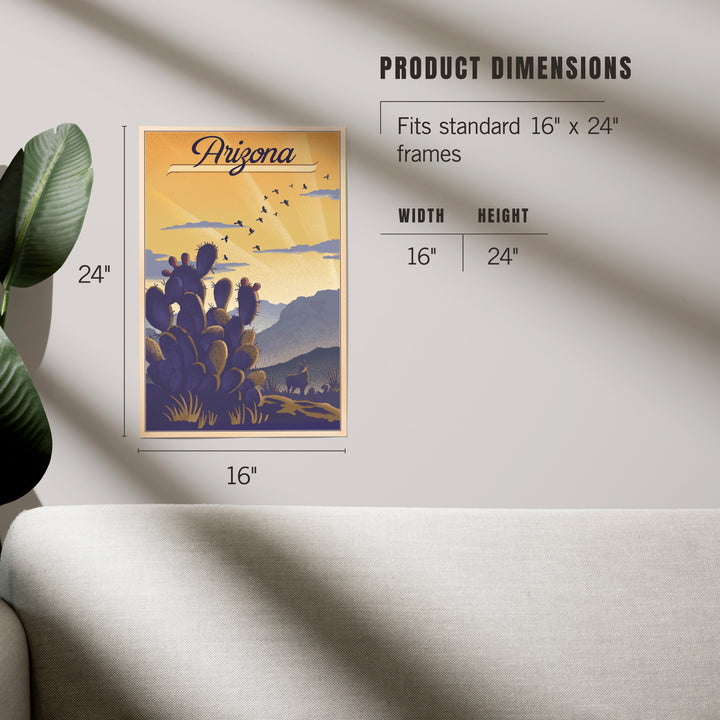 Arizona, Cactus and Desert Scene, Lithograph, Art & Giclee Prints