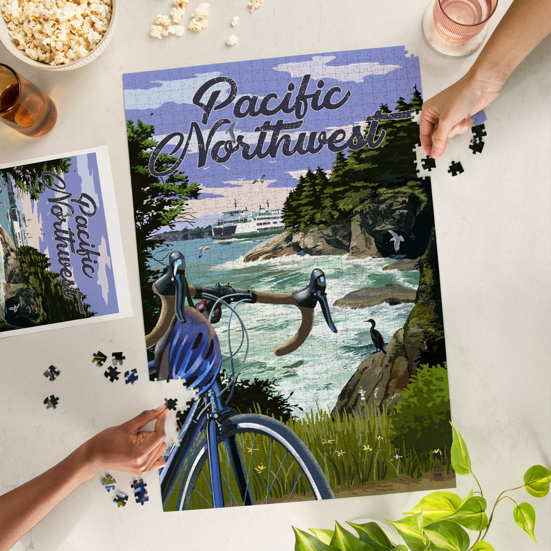 Pacific Northwest, Bike and Ferry, 1000 Piece Jigsaw Puzzle