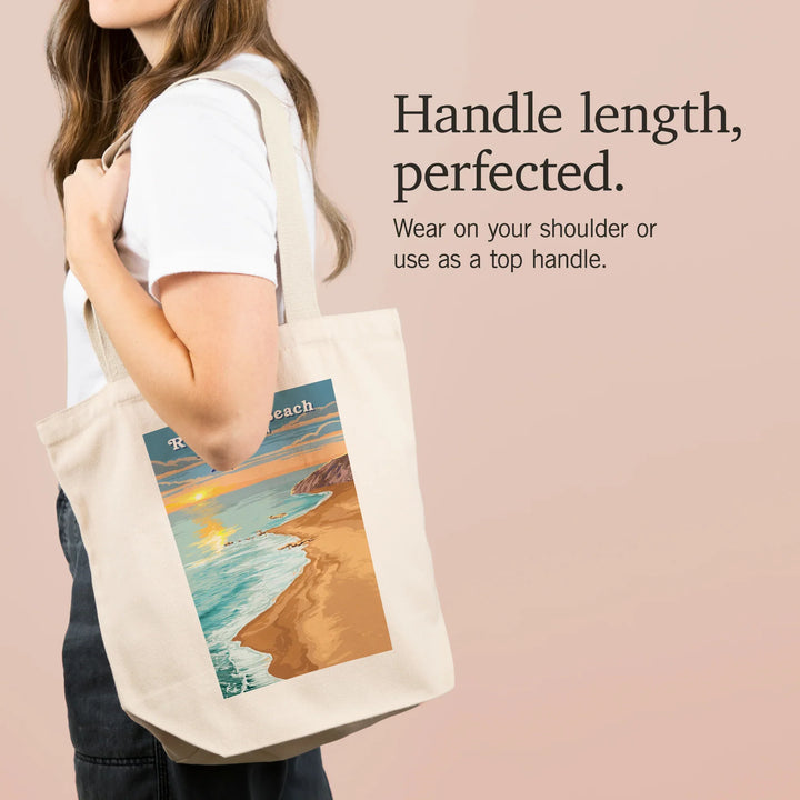 Rockaway Beach, Oregon, Painterly, Beach View, Tote Bag