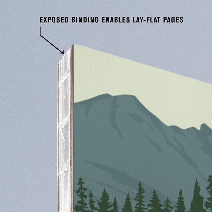 Lined 6x9 Journal, Big Bend National Park, Texas, Black Bear and Cub, Lay Flat, 193 Pages, FSC paper