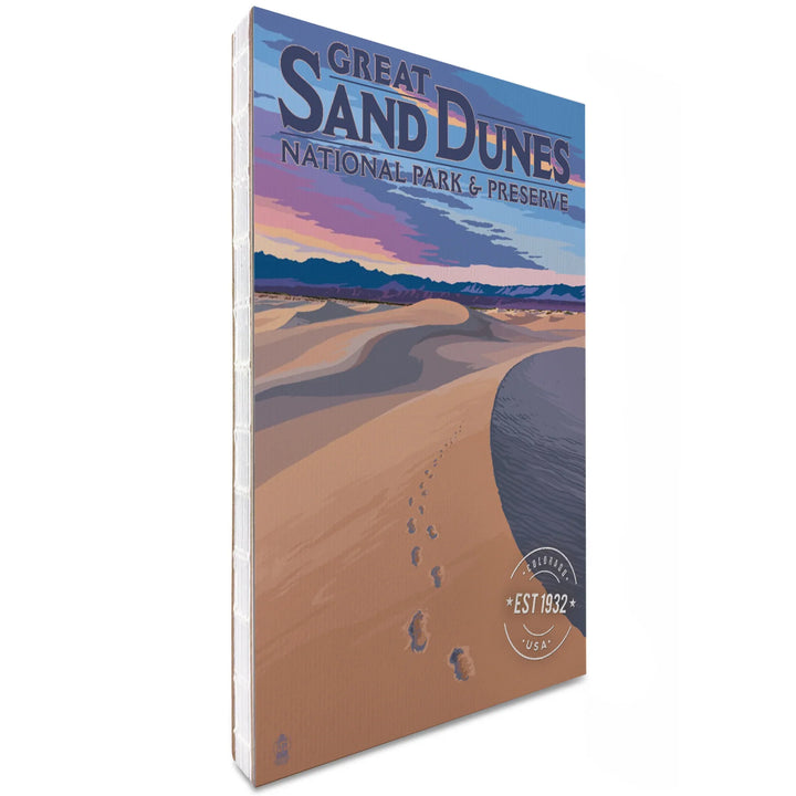 Lined 6x9 Journal, Great Sand Dunes National Park and Preserve, Colorado, Dunes and Footprints, Lay Flat, 193 Pages, FSC paper
