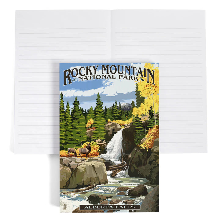 Lined 6x9 Journal, Rocky Mountain National Park, Colorado, Alberta Falls, Lay Flat, 193 Pages, FSC paper