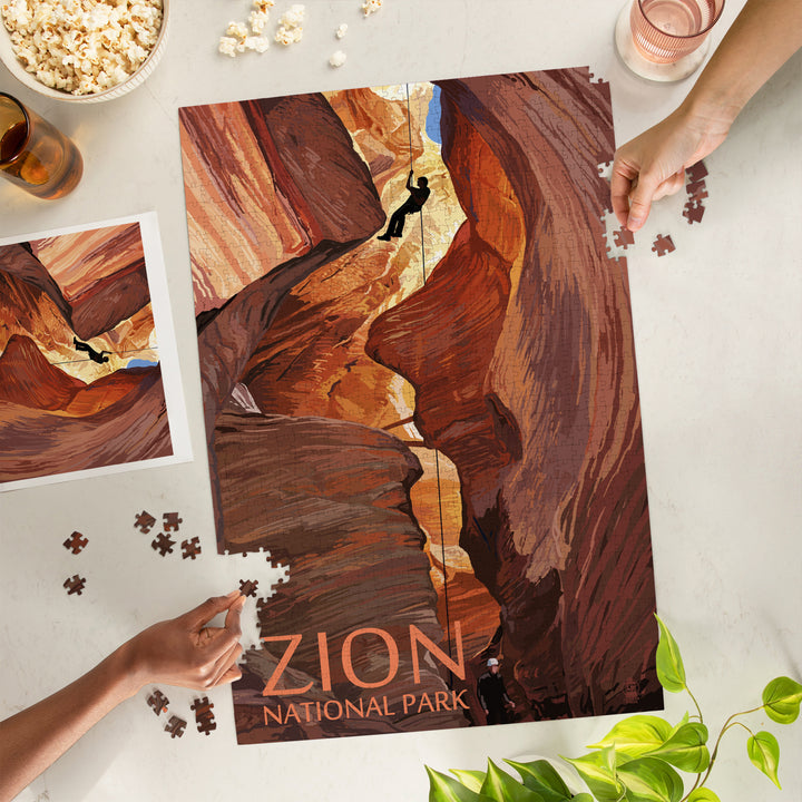 Zion National Park, Canyoneering Scene, Jigsaw Puzzle
