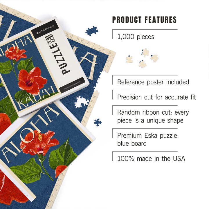 Kaua'i, Hawaii, Red Hibiscus, Jigsaw Puzzle