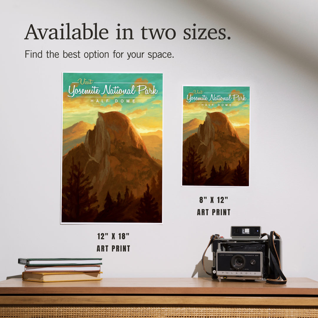Yosemite National Park, California, Visit Half Dome, Oil Painting, Art & Giclee Prints
