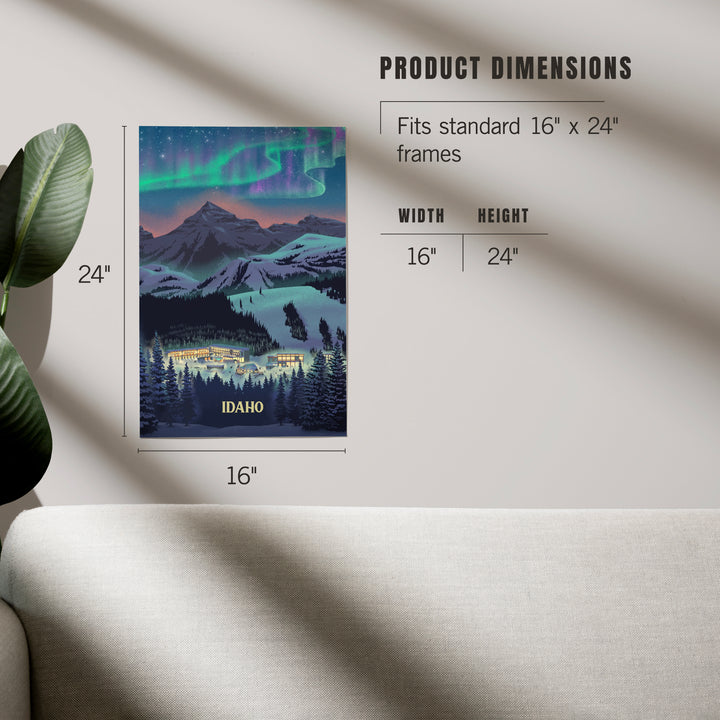 Idaho, Village under Northern Lights, Art & Giclee Prints