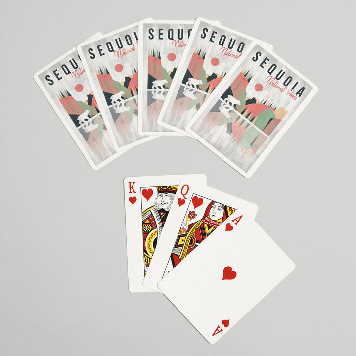 Playing Cards, Sequoia National Park, Bear, Geometric Opacity, 52 Card Deck with Jokers in Box, Unique Art