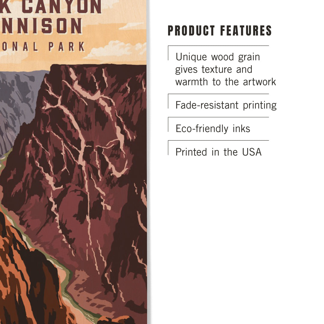 Black Canyon of the Gunnison National Park, Colorado, Painterly National Park Series, Wood Signs and Postcards