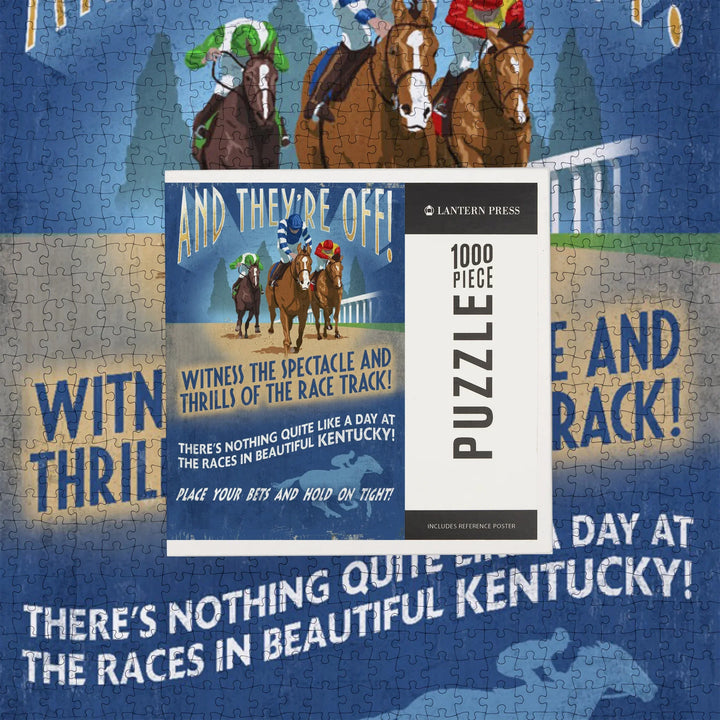 Louisville, Kentucky, Horse Racing Vintage Sign, 1000 Piece Jigsaw Puzzle