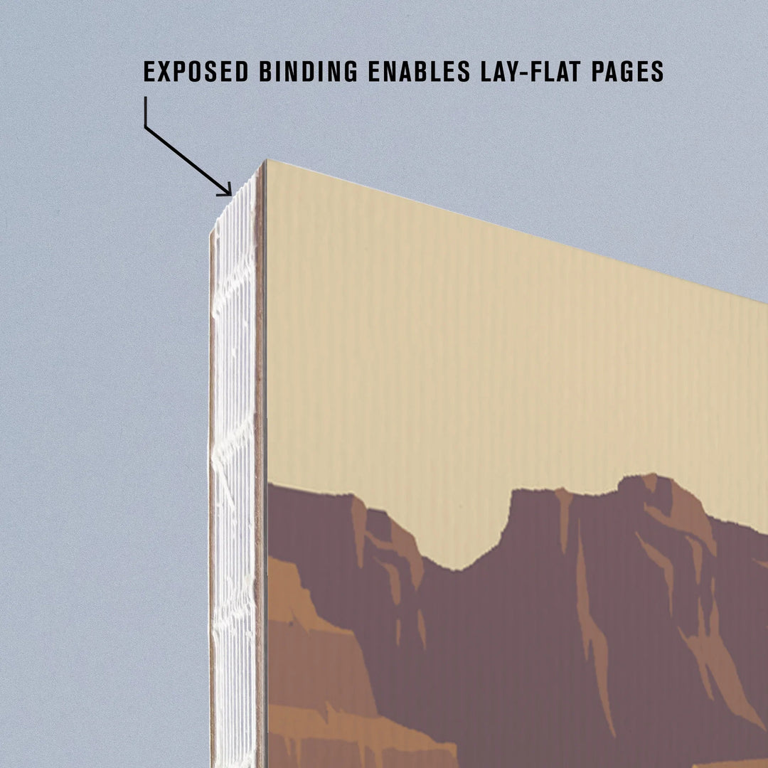 Lined 6x9 Journal, Grand Canyon National Park, Arizona, Go Explore, Backpacker, Vector Style, Lay Flat, 193 Pages, FSC paper