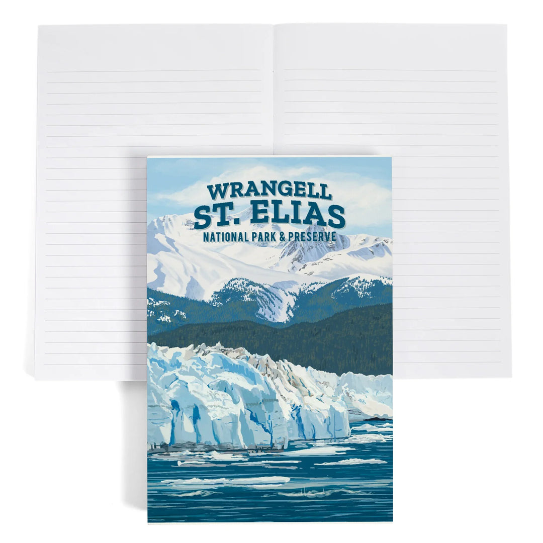 Lined 6x9 Journal, Wrangell-St. Elias National Park and Preserve, Alaska, Painterly National Park Series, Lay Flat, 193 Pages, FSC paper