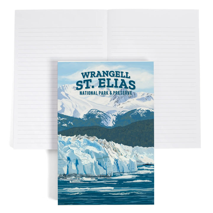 Lined 6x9 Journal, Wrangell-St. Elias National Park and Preserve, Alaska, Painterly National Park Series, Lay Flat, 193 Pages, FSC paper