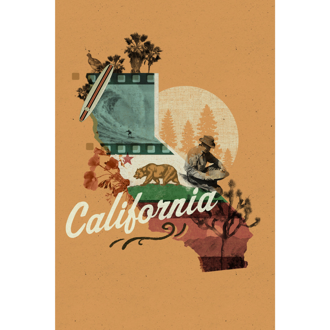 California, Photomontage, State Series, Stretched Canvas