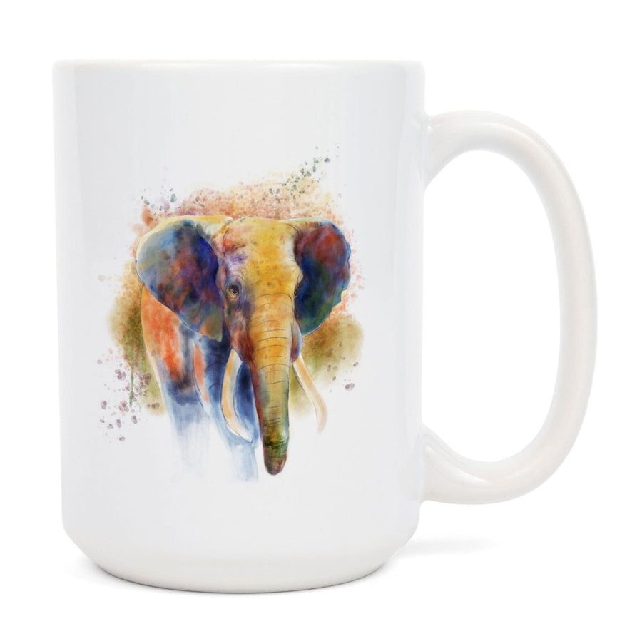 African Elephant, Watercolor, Lantern Press Artwork, Ceramic Mug Mugs Lantern Press 