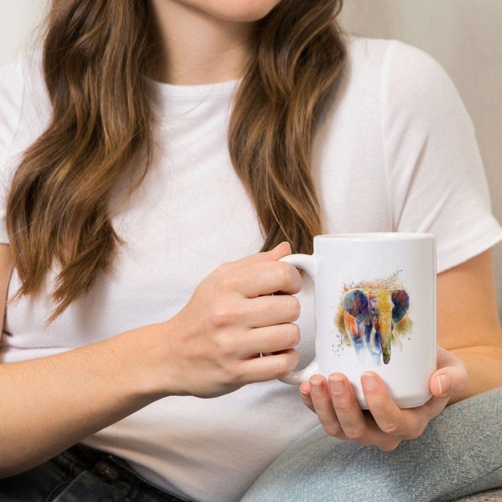 African Elephant, Watercolor, Lantern Press Artwork, Ceramic Mug Mugs Lantern Press 