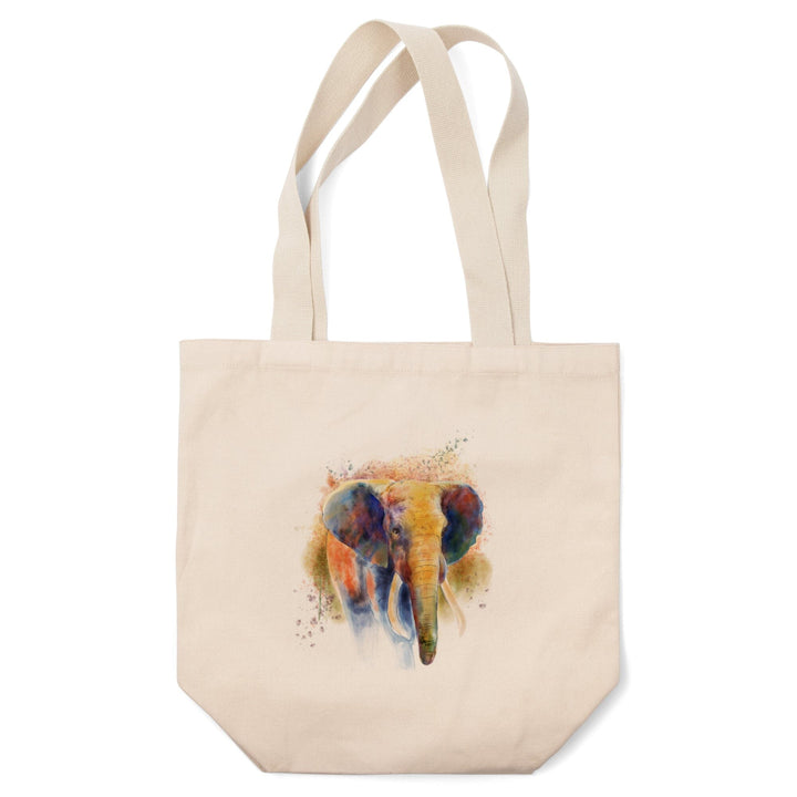 African Elephant, Watercolor, Lantern Press Artwork, Tote Bag Totes Lantern Press 