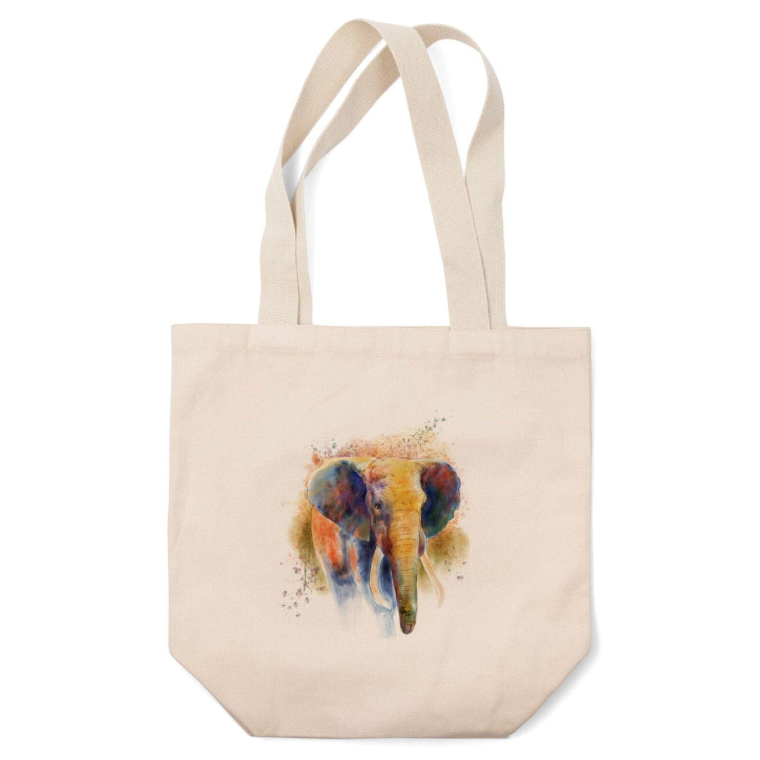 African Elephant, Watercolor, Lantern Press Artwork, Tote Bag Totes Lantern Press 