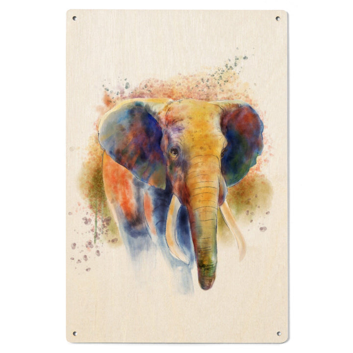African Elephant, Watercolor, Lantern Press Artwork, Wood Signs and Postcards Wood Lantern Press 