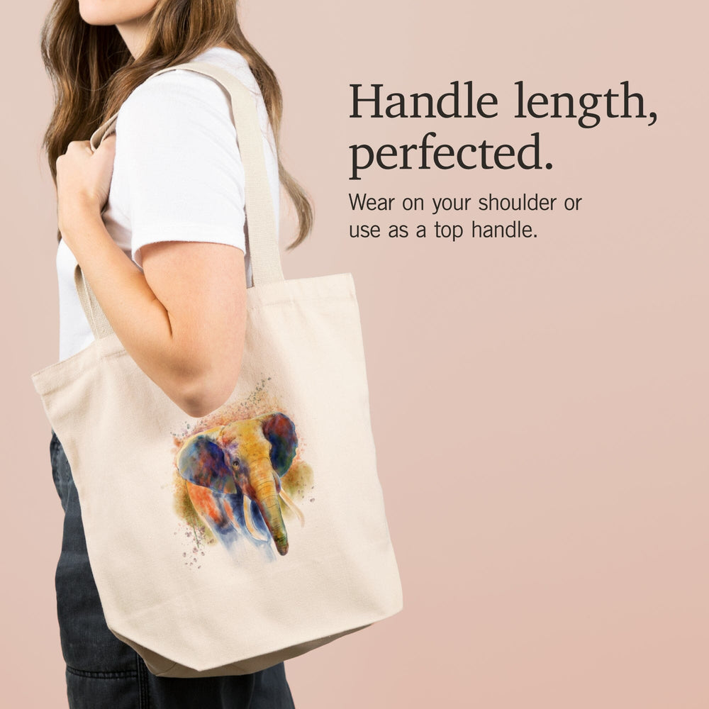 African Elephant, Watercolor, Tote Bag Totes Lantern Press 