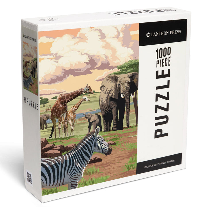 African Safari, Jigsaw Puzzle Puzzle Lantern Press 