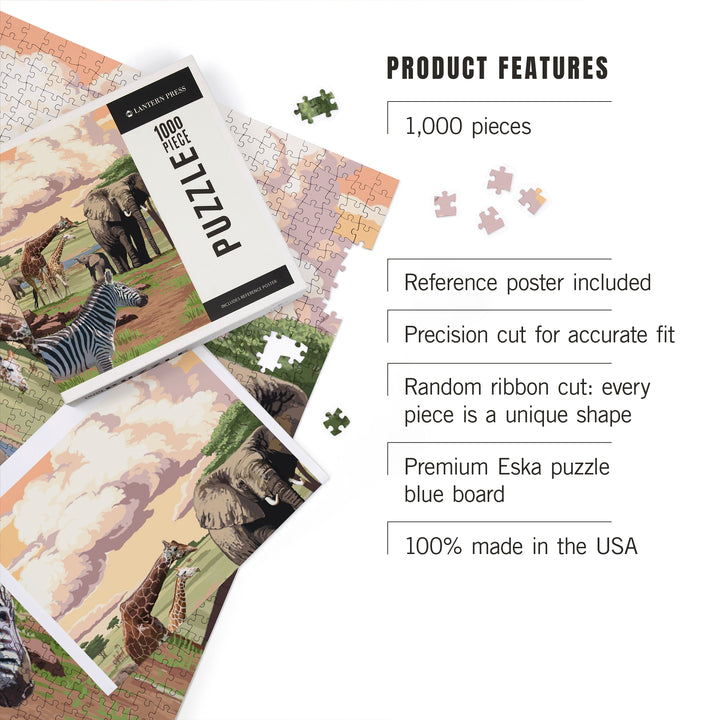 African Safari, Jigsaw Puzzle Puzzle Lantern Press 