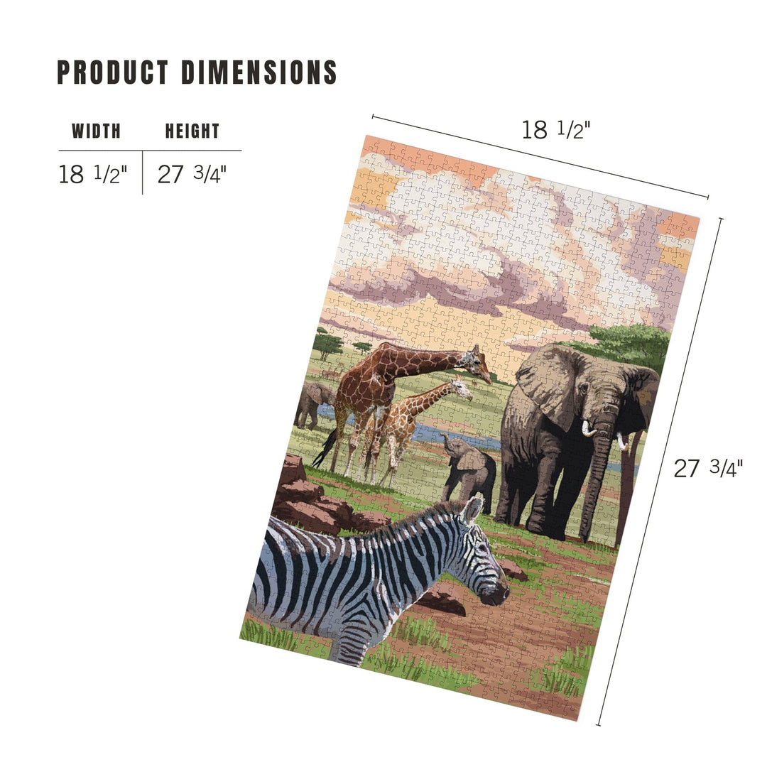 African Safari, Jigsaw Puzzle Puzzle Lantern Press 