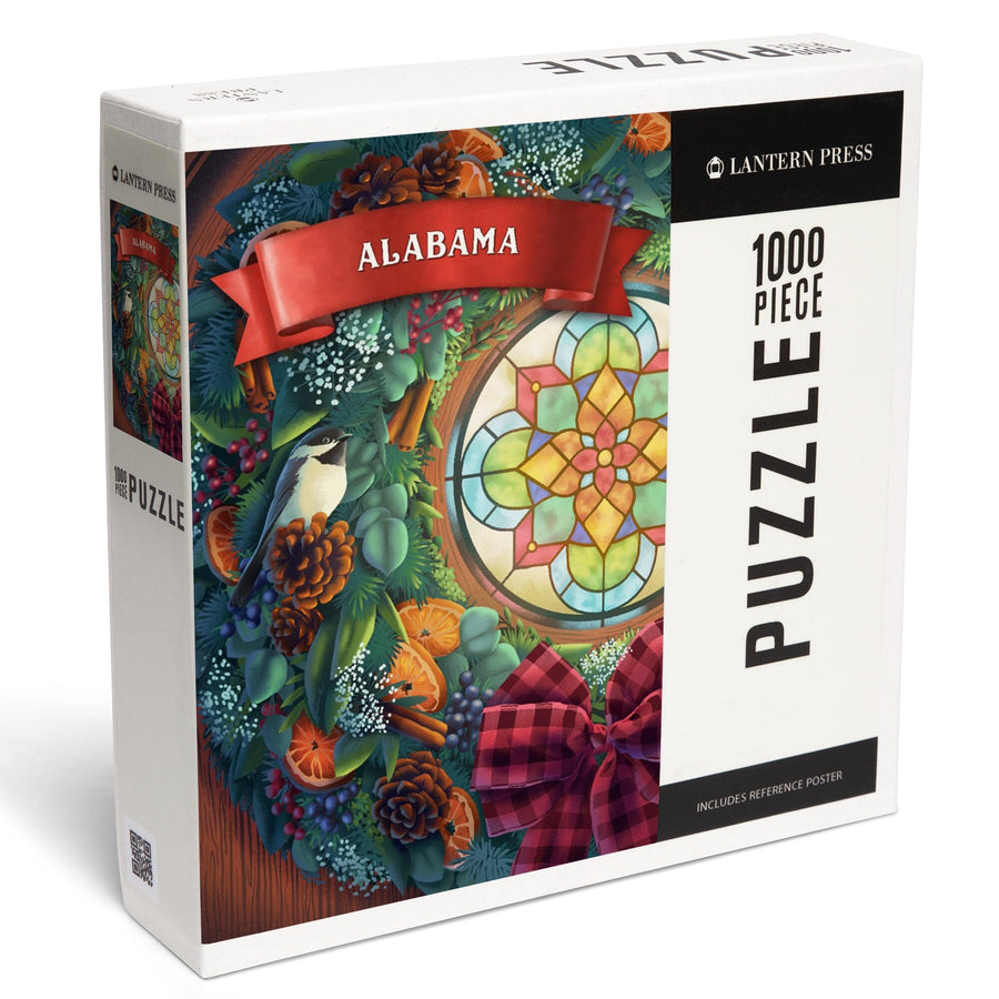 Alabama, Front Door with Wreath, Jigsaw Puzzle Puzzle Lantern Press 