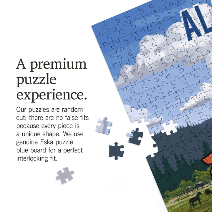 Alabama, Signpost, Meadow, Jigsaw Puzzle Puzzle Lantern Press 