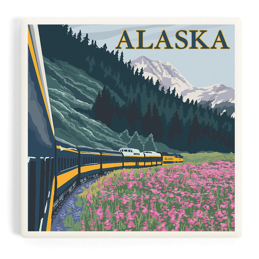 Alaska, Alaska Railroad, Coasters Coasters Lantern Press 