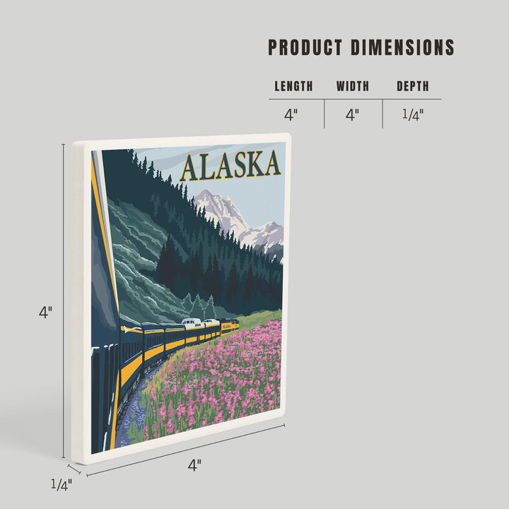 Alaska, Alaska Railroad, Coasters Coasters Lantern Press 