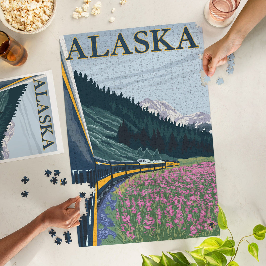 Alaska, Alaska Railroad, Jigsaw Puzzle Puzzle Lantern Press 