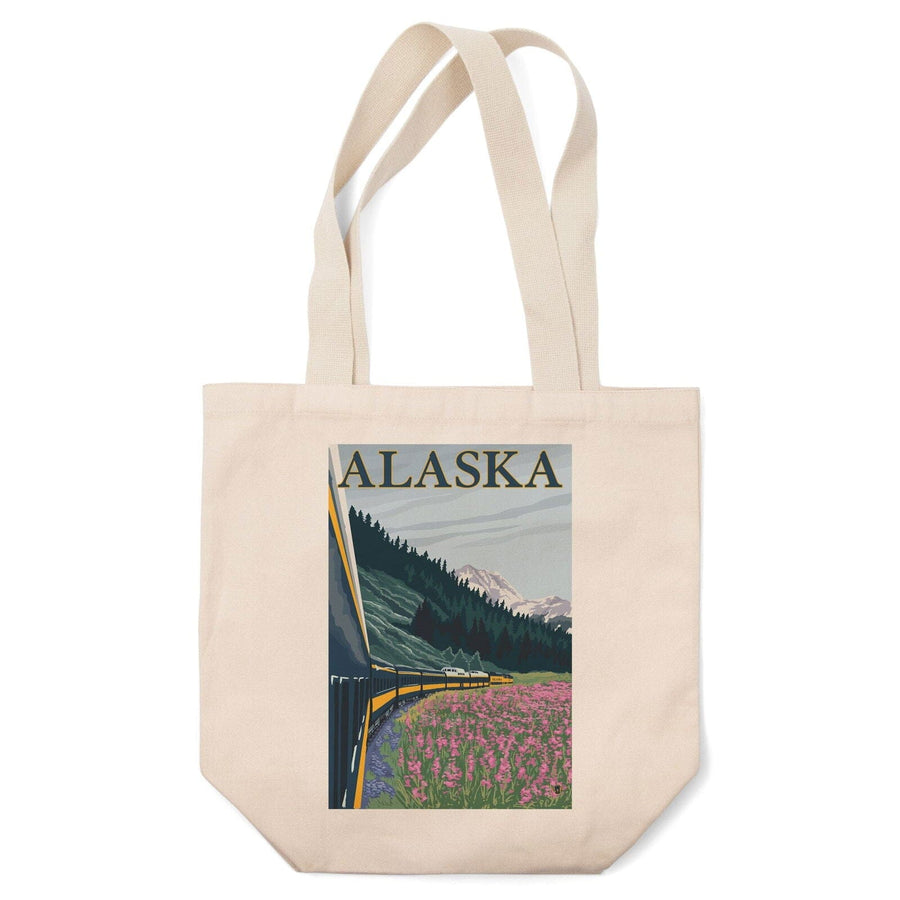 Alaska, Alaska Railroad, Lantern Press Artwork, Tote Bag Totes Lantern Press 