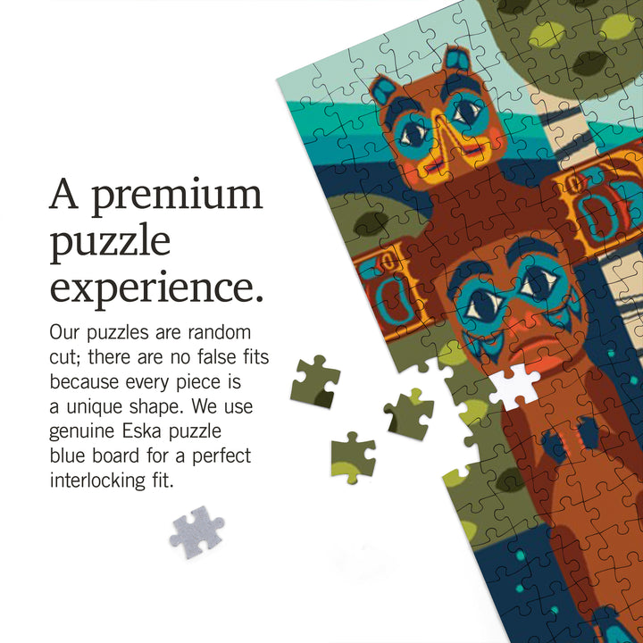 Alaska, Animals, Geometric, Jigsaw Puzzle Puzzle Lantern Press 