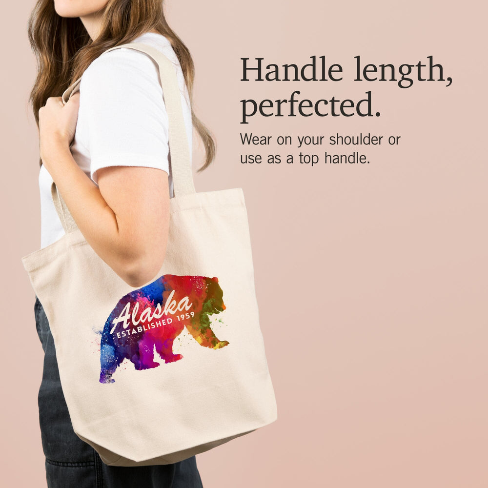 Alaska, Bear, Vibrant Watercolor, Est, Tote Bag Totes Lantern Press 