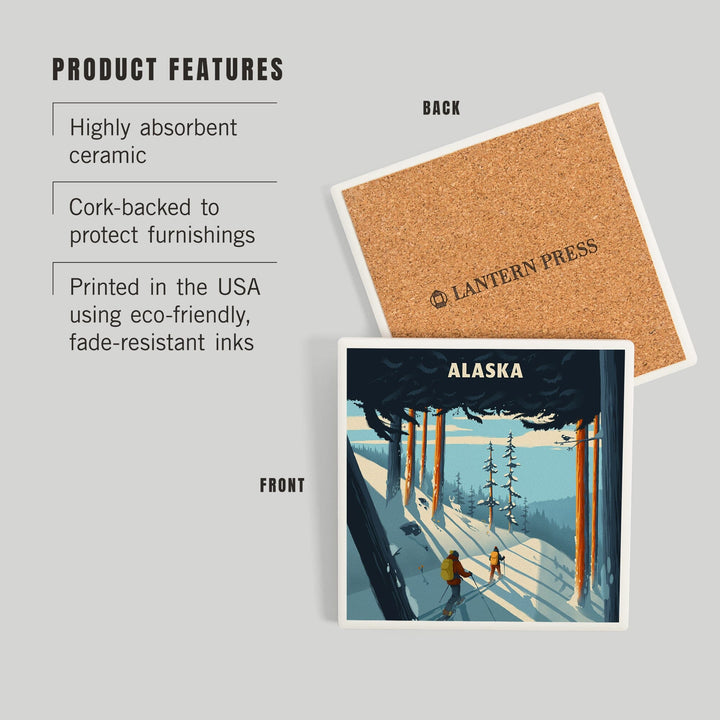 Alaska, Better on Foot, Snowshoeing, Coasters Coasters Lantern Press 