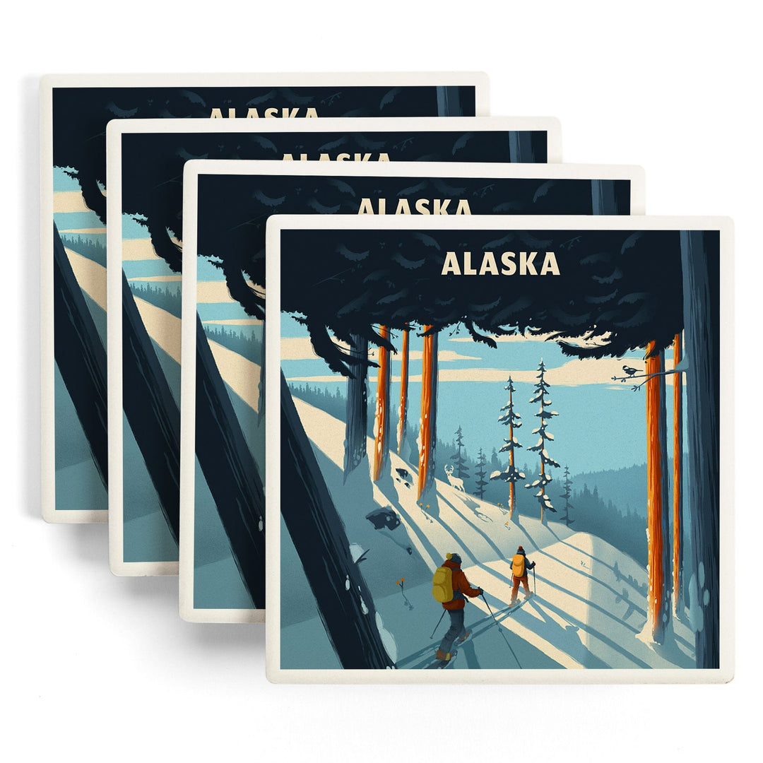 Alaska, Better on Foot, Snowshoeing, Coasters Coasters Lantern Press 