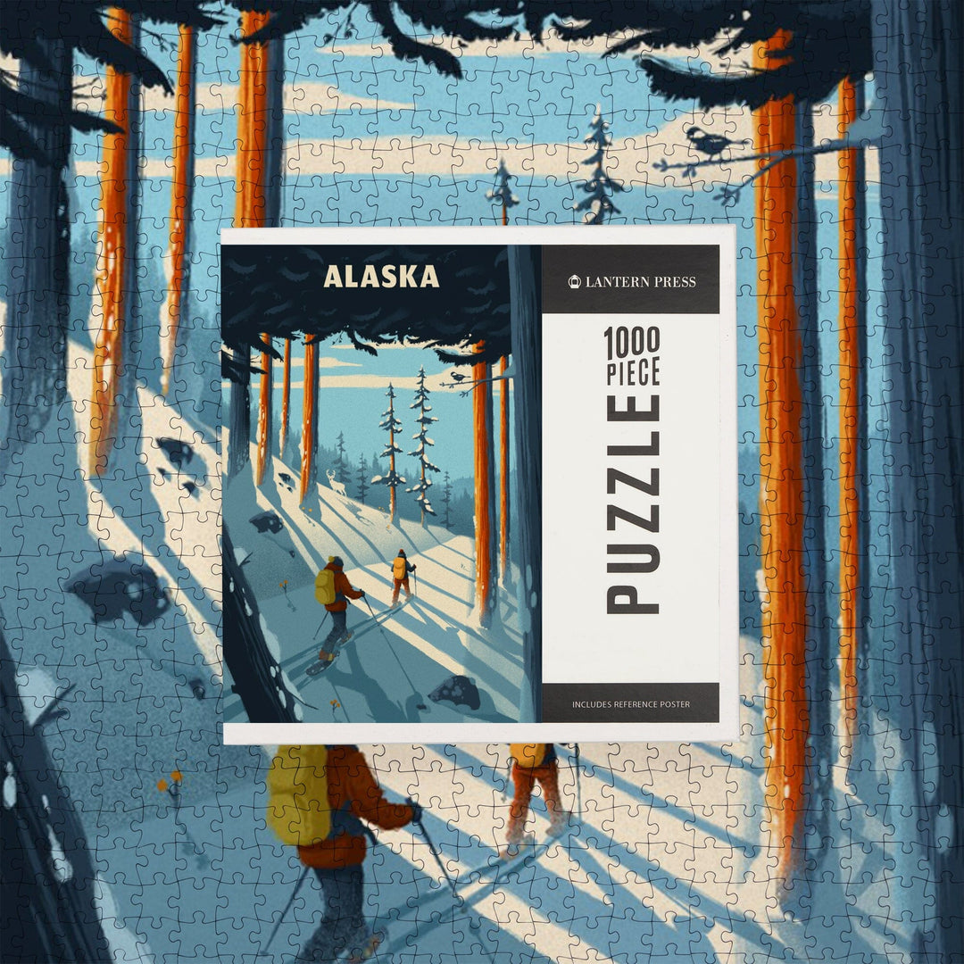 Alaska, Better on Foot, Snowshoeing, Jigsaw Puzzle Puzzle Lantern Press 