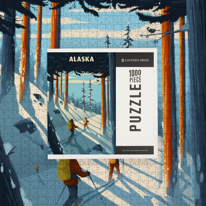 Alaska, Better on Foot, Snowshoeing, Jigsaw Puzzle Puzzle Lantern Press 