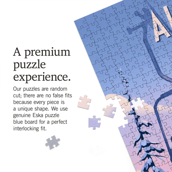 Alaska, Chill on the Uphill, Ski Lift, Jigsaw Puzzle Puzzle Lantern Press 