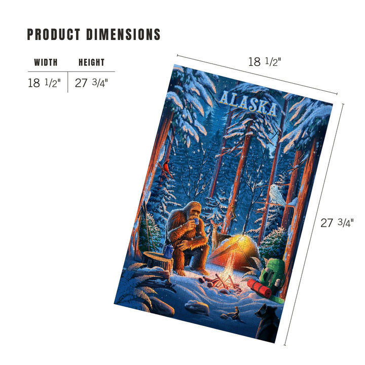 Alaska, Find Your Inner Squatch, Camping Bigfoot, Jigsaw Puzzle Puzzle Lantern Press 