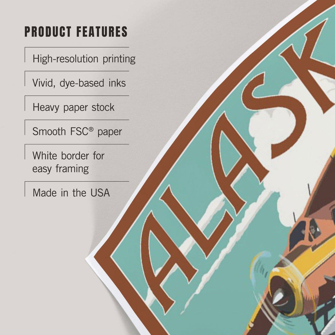 Alaska, Float Plane and Fisherman, Art & Giclee Prints Art Lantern Press 