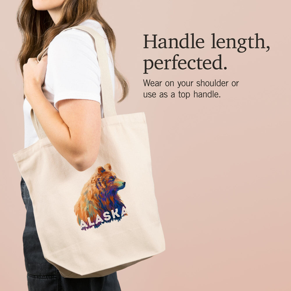 Alaska, Grizzly Bear, Vivid Watercolor,, Tote Bag Totes Lantern Press 
