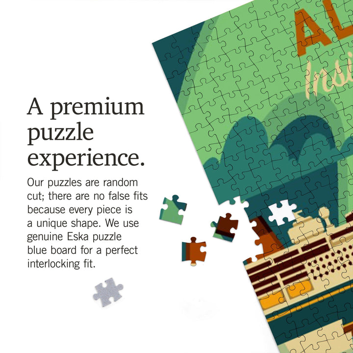 Alaska, Inside Passage, Geometric, Jigsaw Puzzle Puzzle Lantern Press 