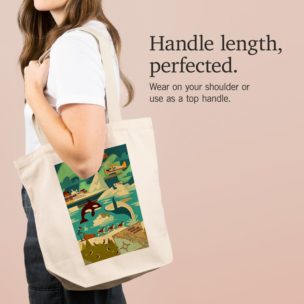 Alaska, Inside Passage, Geometric, Tote Bag Totes Lantern Press 